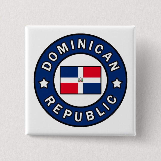 Dominican Republic 2 Inch Square Button (Front)