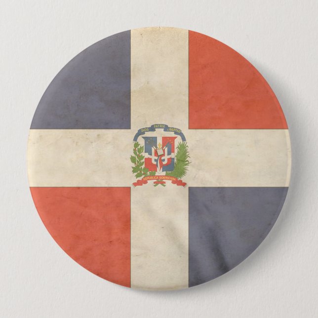 DOMINICAN REPUBLIC 4 INCH ROUND BUTTON (Front)