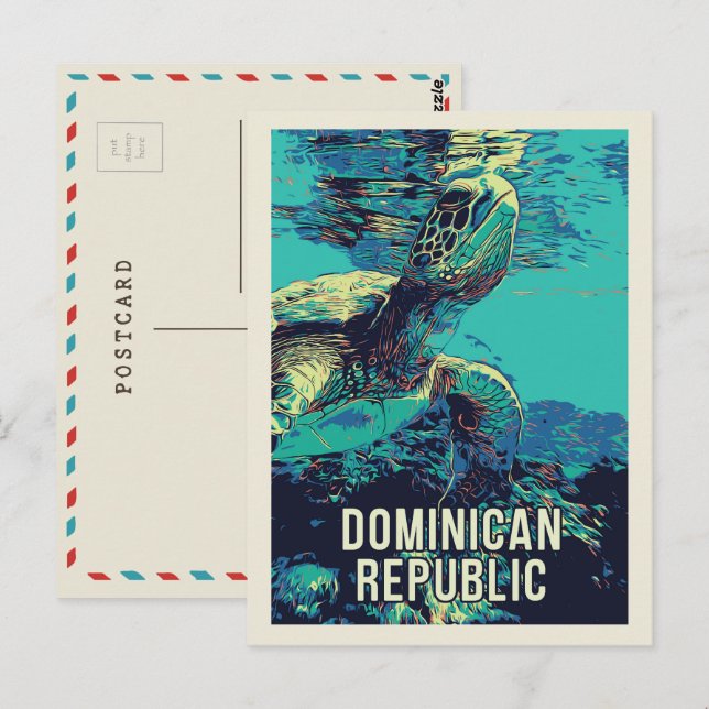 Dominican Republic amazing Sea Turtle  Postcard (Front/Back)