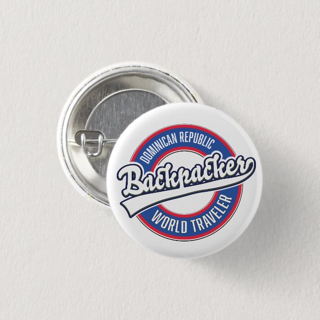 Dominican Republic backpacker world traveller 1 Inch Round Button (Front & Back)
