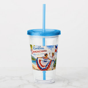 Dominican Republic Beach Dancers travel souvenir Acrylic Tumbler