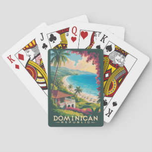 Dominican Republic Beach Illustration Travel Art Playing Cards
