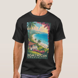 Dominican Republic Beach Illustration Travel Art T-Shirt