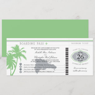 Dominican Republic Boarding Pass Palm Trees Invitation