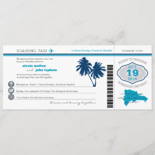 Dominican Republic Boarding PassWedding Invitation