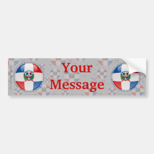 Dominican Republic Bubble Flag Bumper Sticker