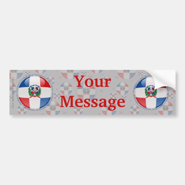 Dominican Republic Bubble Flag Bumper Sticker (Front)