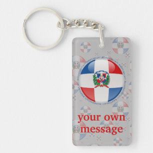 Dominican Republic Bubble Flag Keychain