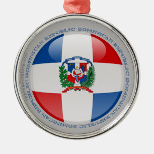 Dominican Republic Bubble Flag Metal Ornament