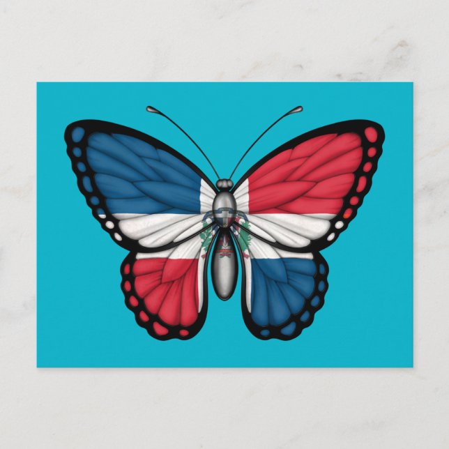 Dominican Republic Butterfly Flag Postcard (Front)