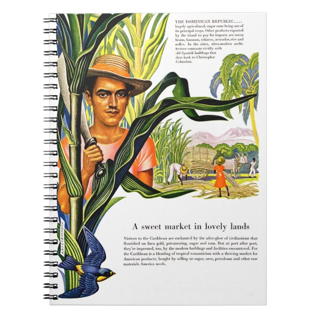 Dominican Republic, cane sugar plantation, Notebook (Front)