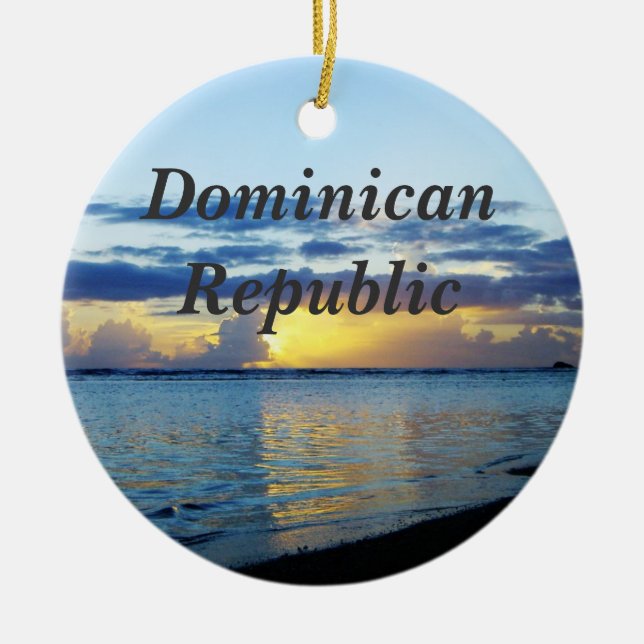 Dominican Republic Ceramic Ornament (Front)