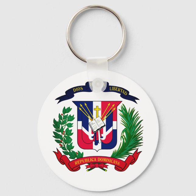 Dominican Republic coat of arms Keychain (Front)