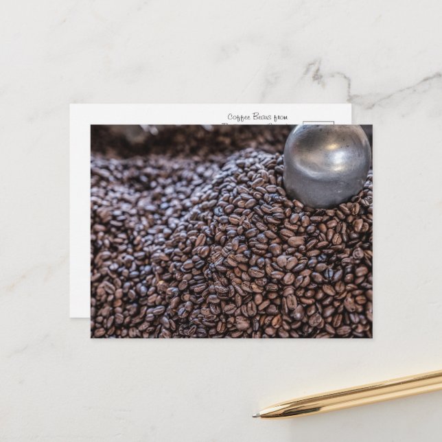 Dominican Republic Coffee Beans Postcard (Front/Back In Situ)