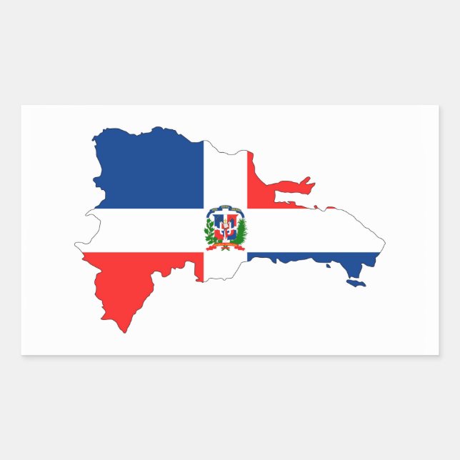 dominican republic country flag map shape symbol sticker (Front)