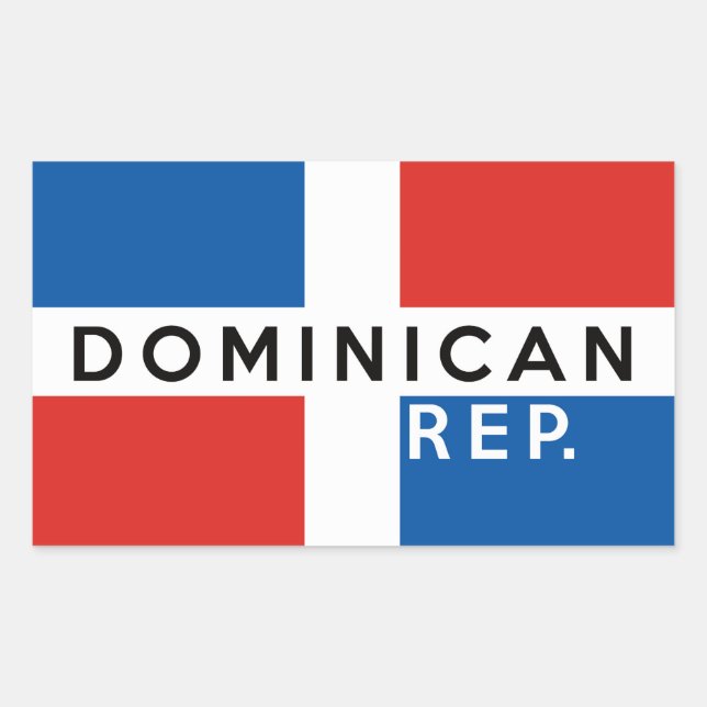 dominican republic country flag symbol name text sticker (Front)