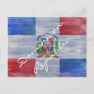 Dominican Republic distressed flag Postcard
