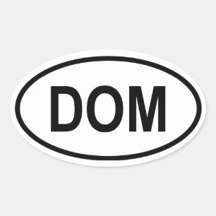 Dominican Republic "DOM" Oval Sticker