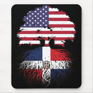 Dominican Republic Dominican American USA Tree Mouse Pad