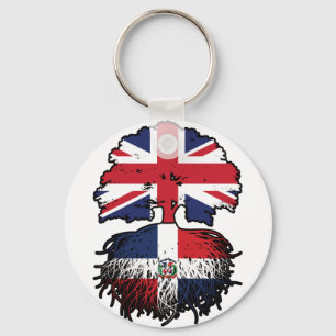 Dominican Republic Dominican British UK Tree Roots Keychain