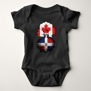 Dominican Republic Dominican Canadian Canada Tree Baby Bodysuit