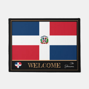 Dominican Republic & Dominican Flag house/ Welcome Doormat