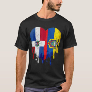 Dominican Republic Ecuador Flag Heart Citizen Patr T-Shirt