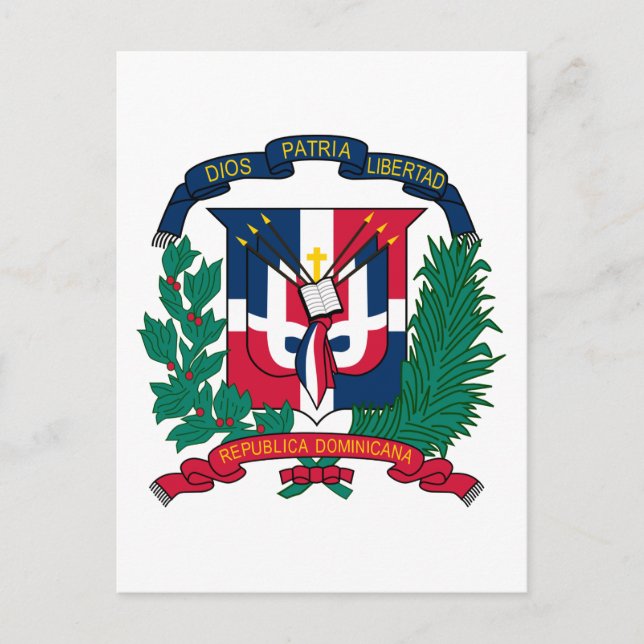 dominican republic emblem postcard (Front)