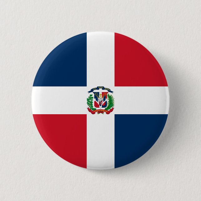 Dominican Republic Flag 2 Inch Round Button (Front)