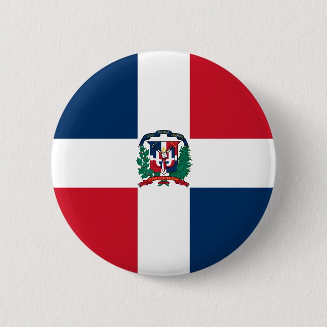 Dominican Republic Flag 2 Inch Round Button (Front)