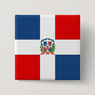 Dominican Republic Flag 2 Inch Square Button