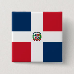 Dominican Republic Flag 2 Inch Square Button