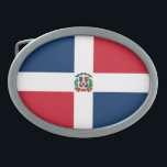 Dominican Republic Flag Belt Buckle<br><div class="desc">Patriotic flag of Dominican Republic.</div>