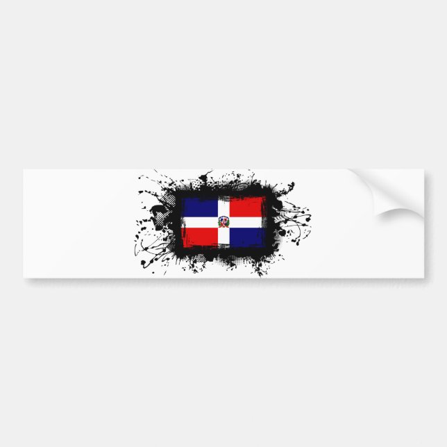 Dominican Republic Flag Bumper Sticker (Front)