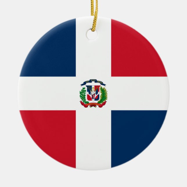 Dominican Republic flag Ceramic Ornament (Front)