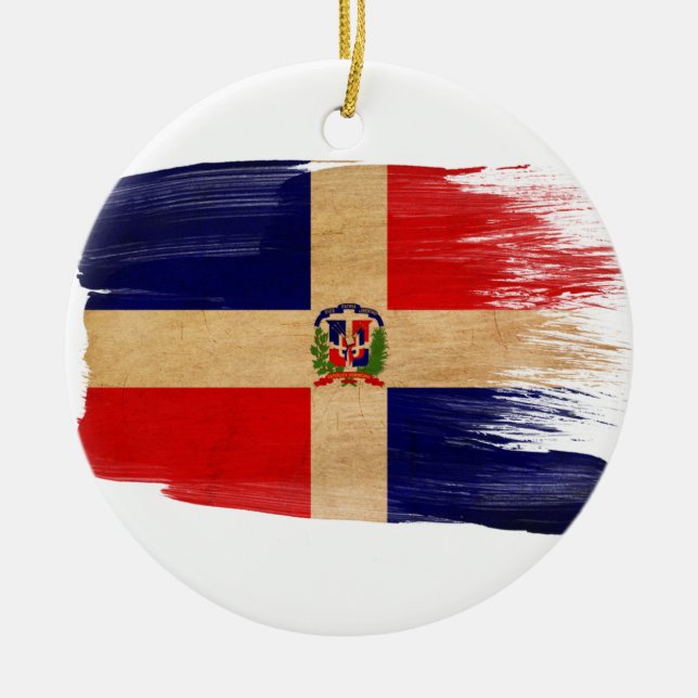 Dominican Republic Flag Ceramic Ornament (Front)