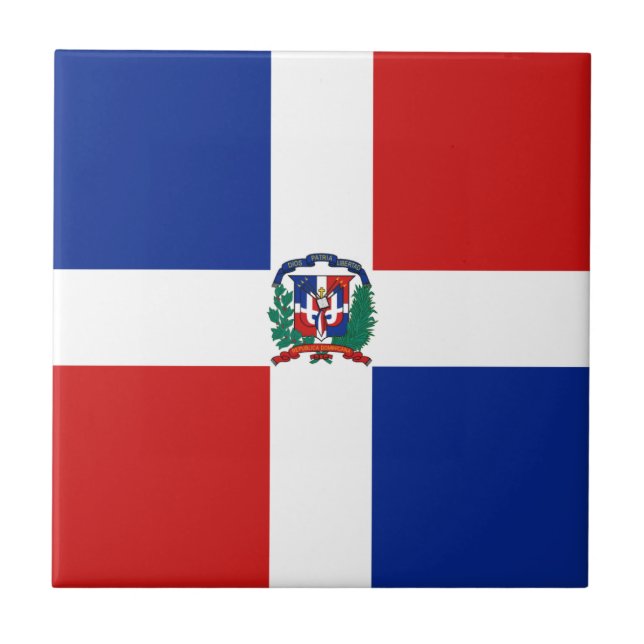 Dominican Republic Flag Ceramic Tile (Front)