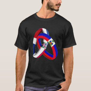 Dominican Republic Flag Haiti Grown Ring Marriage  T-Shirt