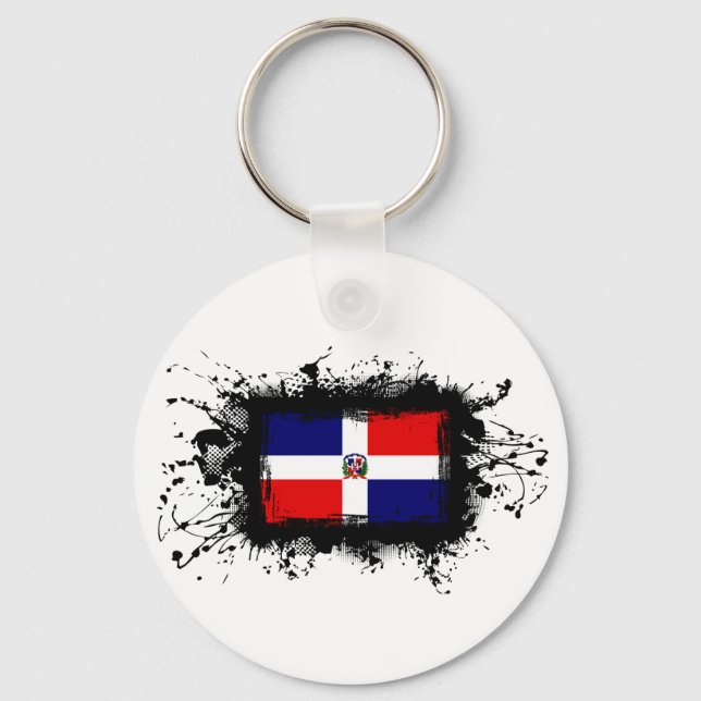 Dominican Republic Flag Keychain (Front)