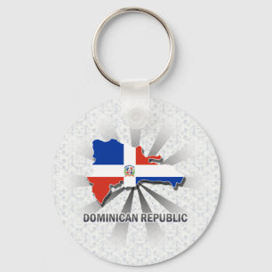 Dominican Republic Flag Map 2.0 Keychain