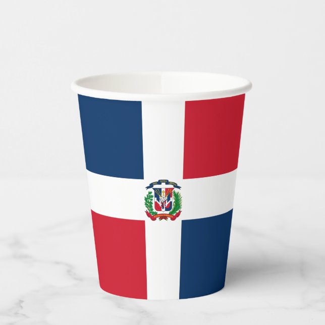 Dominican Republic Flag Paper Cups (Left)