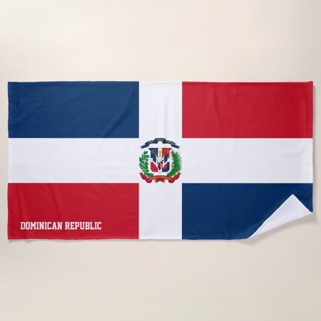 Dominican Republic Flag Splendid Patriotic Beach Towel (Front)