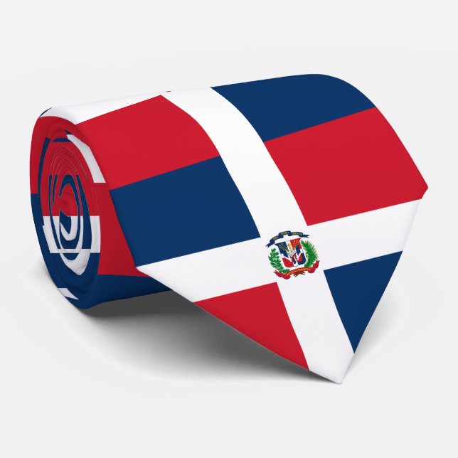 Dominican Republic Flag Tie (Rolled)