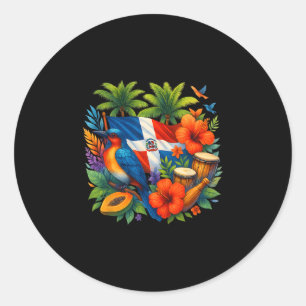 Dominican Republic Flag Vacation Travel Tropical S Classic Round Sticker