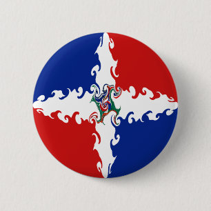 Dominican Republic Gnarly Flag 2 Inch Round Button