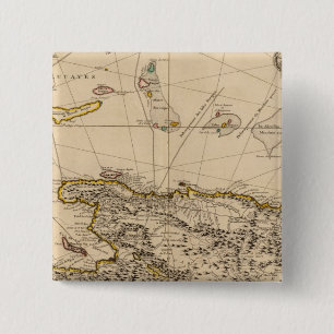 Dominican Republic, Haiti, West Indies 2 Inch Square Button