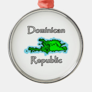 Dominican Republic Map Metal Ornament