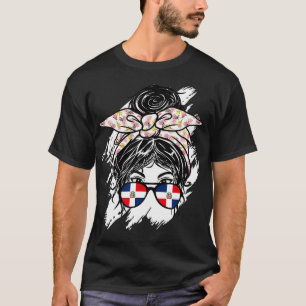 Dominican Republic Messy Bun Bandana Dominican Fla T-Shirt