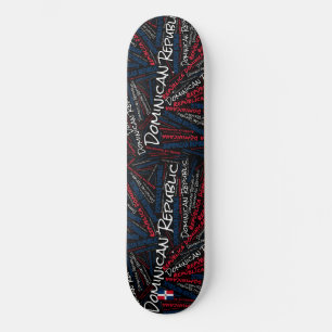 Dominican Republic National Pride Wordcloud Skateboard