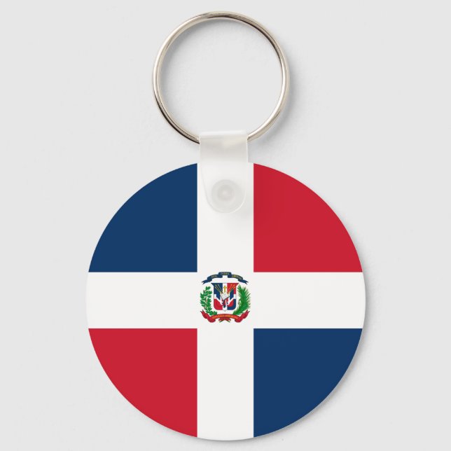 Dominican Republic National World Flag Keychain (Front)